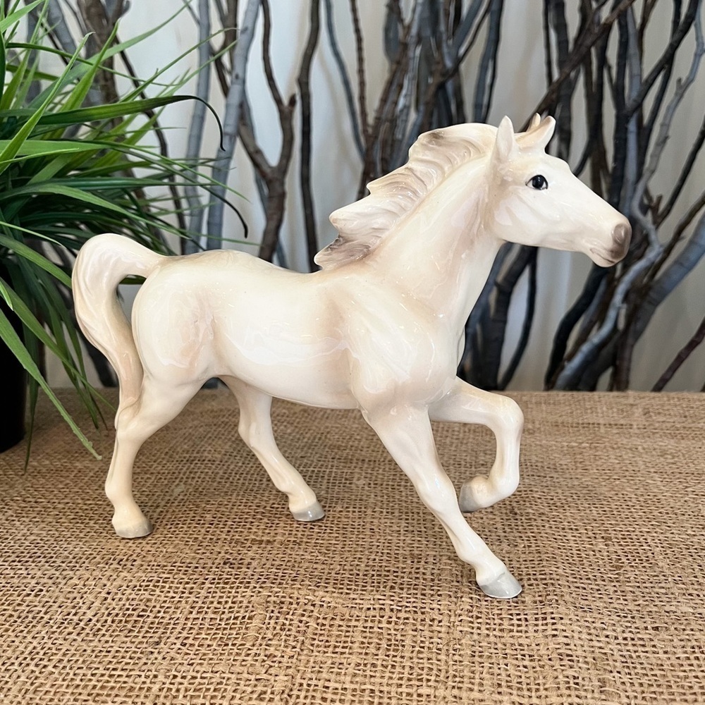 Vintage Ceramic White Horse